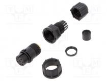 Connector  circular, plug, size B, female, PIN  8, bayonet, 5A, IP67