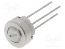 Potentiometer  mounting, single turn,horizontal, 2k, 500mW, 10%