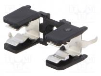Fuse holder, cylindrical fuses, THT, 5x20mm, -40....85C, 10A, black