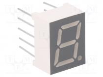 Display  LED, 7-segment, 9.9mm, 3.9", No.char  1, red, 30....60mcd
