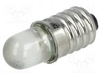 LED lamp, white, E10, 230VAC, 1100....1600mcd