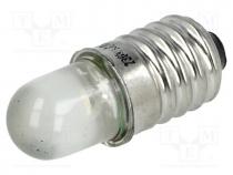 LED lamp, white, E10, 230VAC, 1100÷1600mcd