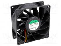 Fan  DC, axial, 24VDC, 92x92x38mm, 204.21m3/h, 57.6dBA, Out  F type