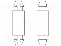 PCB distance, polyamide 66, L  11.1mm, latch/latch, natural