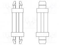 PCB distance, polyamide 66, L  11.1mm, latch/latch, natural