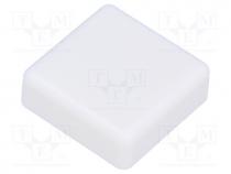 Button, square, white, 12x12mm, TACTS-24N-F,TACTS-24R-F