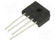 Bridge rectifier  single-phase, Urmax  800V, If  6A, Ifsm  150A