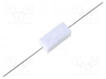 Resistor  wire-wound, cement, THT, 100m, 5W, 5%, 10x9x22mm