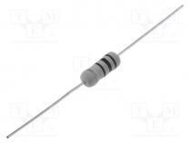 Resistor  wire-wound, THT, 330m, 1W, 5%, Ø3.5x10mm, 400ppm/C