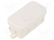 Enclosure  junction box, X  43mm, Y  80mm, Z  36mm, polyetylene, IP55