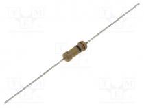 Resistor  carbon film, THT, 4.7, 1W, 5%, Ø3.2x9mm, axial