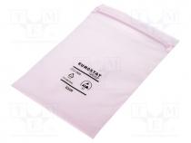 Protection bag, ESD, L  152mm, W  102mm, Thk  50um, polyetylene, pink