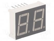 Display  LED, 7-segment, 14.2mm, 0.56", No.char  2, red, 30....60mcd
