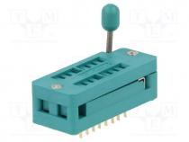 Socket  integrated circuits, ZIF, DIP16, 7.62mm, THT, demountable
