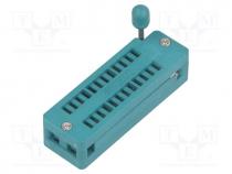 Socket  integrated circuits, ZIF, DIP24, 7.62mm, THT, demountable