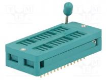 Socket  integrated circuits, ZIF, DIP28, 7.62/15.24mm, THT, 50VDC