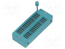 Socket  integrated circuits, ZIF, DIP32, 7.62/15.24mm, THT, 50VDC