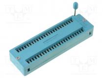 Socket  integrated circuits, ZIF, DIP48, 15.24mm, THT, demountable