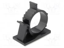 Self-adhesive cable holder, 22.2÷25.4mm, polyamide, black