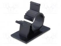 Self-adhesive cable holder, 10÷12.5mm, polyamide, black, UL94V-2