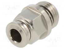 Push-in fitting, straight, -0.99÷20bar, nickel plated brass