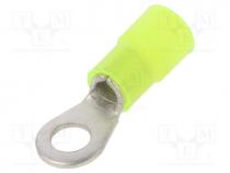 Tip  ring, M5, Ø  5.2mm, 4....6mm2, crimped, for cable, insulated, 105C