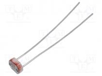 Photoresistor, 100mW, 50....100k, 540nm, THT, ØLED  5mm, 150VDC