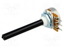 Potentiometer  shaft, single turn, 2.2k, 20%, 0.4W, linear, 6mm