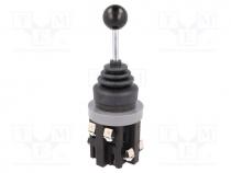 Joystick, Stabl.pos  1, DC load @R  2.2A/110VDC, -20....50C, Ø30mm