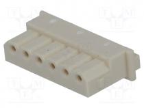 Plug, wire-board, female, Mini-SPOX, 2.5mm, PIN  6, w/o contacts