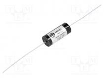 Capacitor  polypropylene, 1.5uF, 400VDC, 2%, Ø14x29mm, -25....85C