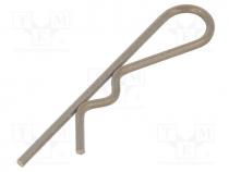Cotter pin, stainless steel, Ø  1.5mm, L  45mm, Shaft dia  7....12mm