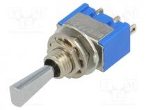 Switch  toggle, Pos  3, SP3T, ON-OFF-ON, 6A/125VAC, -10....55C, 1kV