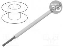 Wire, stranded, Cu, 14AWG, PVC, white, 600V, CPR  no classification