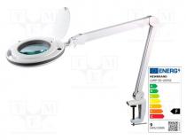 Desktop magnifier with backlight, 5dpt(x2.25), Ø127mm, Ø5", 9W