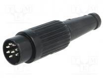 Plug, DIN, male, PIN  8, Layout  270, straight, for cable, soldering