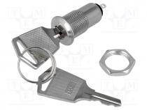 Switch  key switch, Stabl.pos  2, Switch.method  OFF-ON, Key  flat