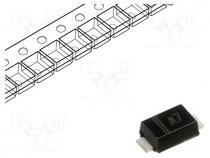 Diode  rectifying, SMD, 1kV, 1A, SOD123F, Ufmax  1.1V, Ir  5uA