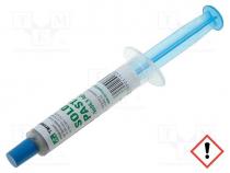 Paste, Sn96,5Ag3Cu0,5, lead free, syringe, 25....45um, 6g, 217C, 12%