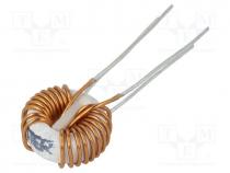 Inductor  wire, THT, 220uH, 2.2A, 30m, 230VAC, 6x5mm, -20....50%, 10kHz