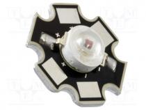 Power LED, STAR, red, 120, 800mA, 620....630nm, Pmax  3W, SMD