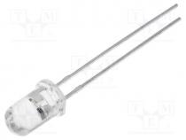 LED, 5mm, cyan, 15, Front  convex, 2.8....3.6VDC, No.of term  2