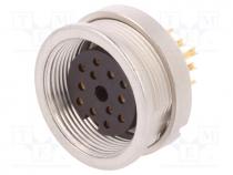 Connector  M16, socket, female, soldering, PIN  12, 3A, 60V, IP40