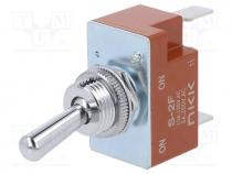 Switch  toggle, Pos  2, SPDT, ON-ON, 20A/125VAC, 20A/30VDC, -10....70C