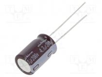 Capacitor  electrolytic, low ESR, THT, 4.7uF, 200VDC, Ø10x16mm