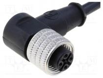 Cable  for sensors/automation, M12, PIN  4, angled, 5m, plug, 250VAC