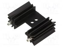 Heatsink  extruded, grilled, black, L  25.4mm, W  35mm, H  12.7mm