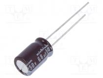 Capacitor  electrolytic, low ESR, THT, 68uF, 50VDC, Ø8x11.5mm, 20%