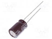 Capacitor  electrolytic, low ESR, THT, 330uF, 10VDC, Ø8x11.5mm