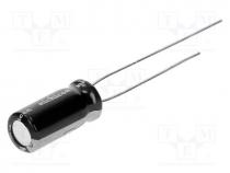 Capacitor  electrolytic, low ESR, THT, 4700uF, 6.3VDC, Pitch  5mm